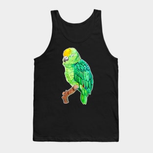 Cute and Sleepy Watercolor Parrot Tank Top